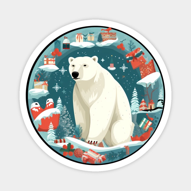 Polar Bear in Ornament, Love Bears Magnet by logiamerch